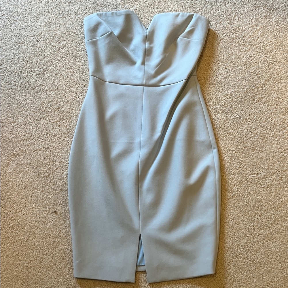 Elizabeth and James Strapless Light Blue Dress